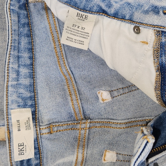 BKE Denim Billie Super Flare High Rise Slim Fit Distressed Jean Size 27X32 GUC - Picture 8 of 12